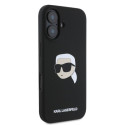 Kryt Karl Lagerfeld SILICONE Karl Head Print iPhone 16 černý