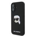 Kryt Karl Lagerfeld SILICONE Karl Head Print iPhone 16 černý
