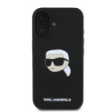 Kryt Karl Lagerfeld SILICONE Karl Head Print iPhone 16 černý