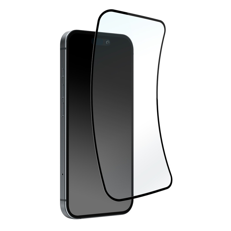 Ochranné sklo Puro FLEXIBLE GLASS D3O Hybrid Glass pro iPhone 16 Plus / iPhone 15 Pro Max / iPhone 15 Plus - černý rám