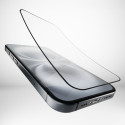 Puro Flexible Glass D3O hybridní sklo pro iPhone (černý rám)