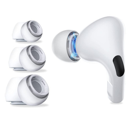 Náhradní špunty do uší Tech-Protect Ear Tips pro Apple AirPods Pro 1 / 2 (3 ks) – bílé