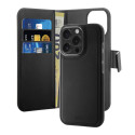 Pouzdro Puro Wallet Detachable MagSafe 2v1 pro iPhone 16 Pro černé