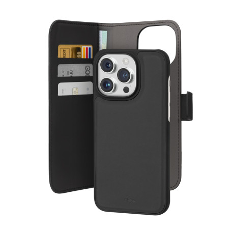 Puro Wallet Detachable MagSafe 2v1 pro iPhone 15 Pro - černé