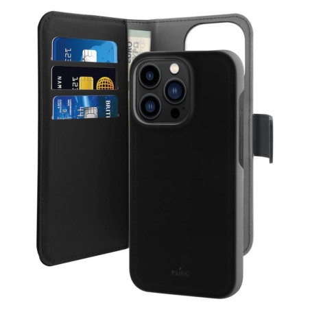 PURO Wallet Detachable MagSafe 2v1 pro iPhone 14 Pro Max - černé
