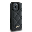 Pouzdro GUESS Quilted Metal Logo iPhone 16 Pro - černé