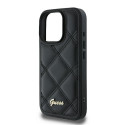 Pouzdro GUESS Quilted Metal Logo iPhone 16 Pro - černé