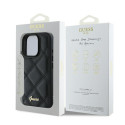 Pouzdro GUESS Quilted Metal Logo iPhone 16 Pro - černé