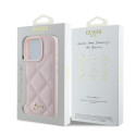 Kryt Guess Quilted Metal Logo iPhone 16 Pro - růžová