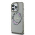Pouzdro Guess IML Flowers Wreath iPhone 16 Pro - černé