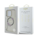 Pouzdro Guess IML Flowers Wreath iPhone 16 Pro - černé