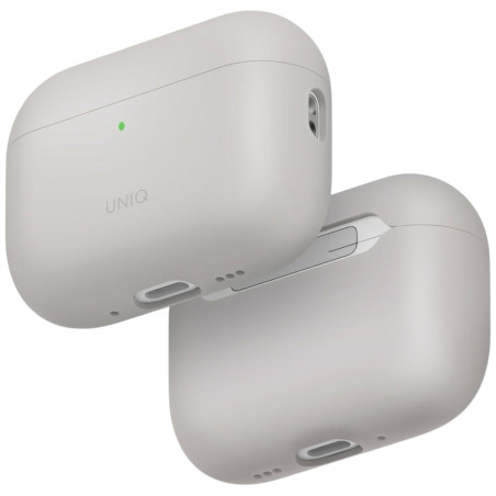 Pouzdro UNIQ LINO SILICONE pro AirPods Pro – béžové