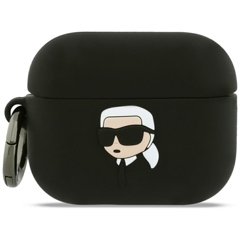 Kryt Karl Lagerfeld SILICONE KARL HEAD 3D pro AirPods Pro (3. generace) - černý