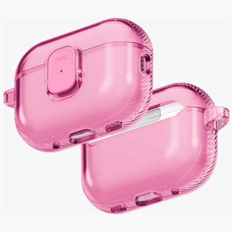 Kryt UNIQ GLASE PRO pro AirPods Pro 3 – transparentní růžová