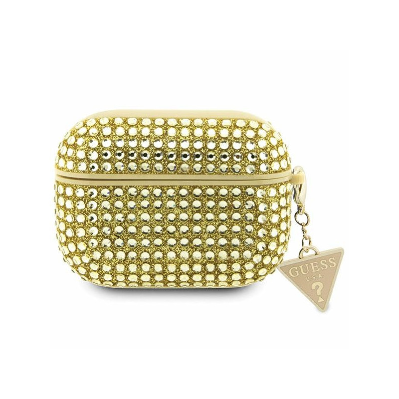 Kryt Guess Rhinestone Triangle pro AirPods Pro - zlatá