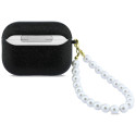 Pouzdro Guess Glitter Pearl Strap pro AirPods Pro 3 - černé