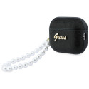 Pouzdro Guess Glitter Pearl Strap pro AirPods Pro 3 - černé