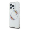 Kryt Guess IML FLOWERS MagSafe pro iPhone 16 Pro - clear