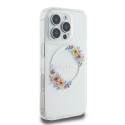 Kryt Guess IML FLOWERS MagSafe pro iPhone 16 Pro - clear