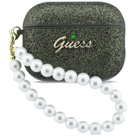 Pouzdro Guess GLITTER PEARL STRAP CASE pro AirPods Pro 3