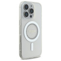 Kryt Guess IML Rhinestones MagSafe iPhone 16 Pro - bílý