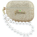 Guess Glitter Pearl Strap Case pro AirPods Pro (3) - zlaté