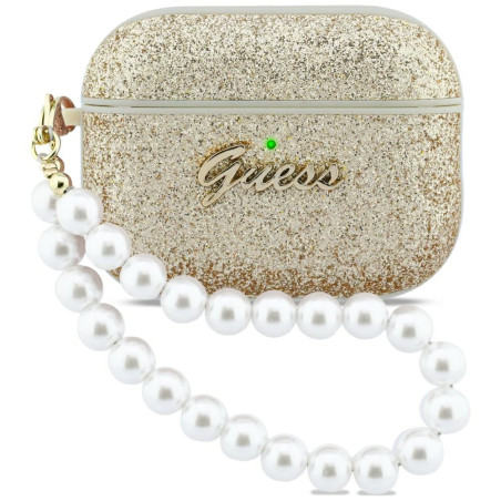 Guess Glitter Pearl Strap Case pro AirPods Pro (3) - zlaté
