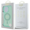 Kryt Guess IML Rhinestones MagSafe pro iPhone 16 Pro - zelený