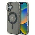 Kryt Guess IML Rhinestones MagSafe iPhone 16 Plus - černý