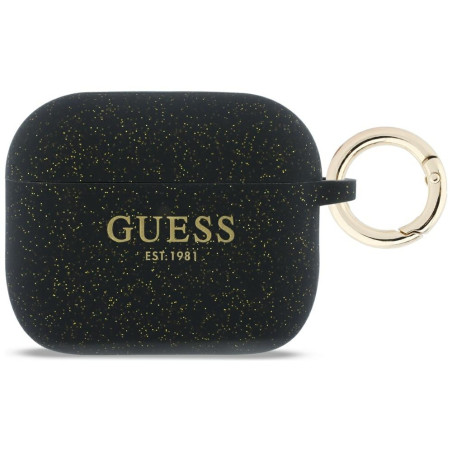 Guess Silicone Glitter Ring Case pro AirPods Pro 3 - černá