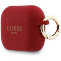 Kryt Guess Silicone Glitter Ring Case pro AirPods Pro 3 - red