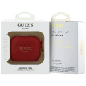 Kryt Guess Silicone Glitter Ring Case pro AirPods Pro 3 - red
