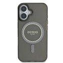 Kryt Guess IML Glitter Circle MagSafe pro iPhone 16 - černý