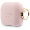 Kryt Guess silikonový třpytivý pro AirPods Pro 3 - růžová