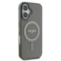 Kryt Guess IML Glitter Circle MagSafe pro iPhone 16 - černý