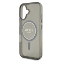 Kryt Guess IML Glitter Circle MagSafe pro iPhone 16 - černý