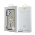 Kryt Guess IML Glitter Circle MagSafe pro iPhone 16 - černý