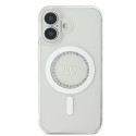 Kryt Guess IML Rhinestones MagSafe pro iPhone 16 - bílý