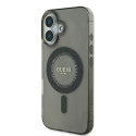 Kryt Guess IML Rhinestones pro iPhone 16 - black