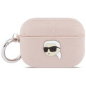 Pouzdro Karl Lagerfeld MONOGRAM KARL HEAD AirPods Pro 3 - růžové