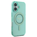 Kryt Guess IML Rhinestones MagSafe pro iPhone 16 - zelený