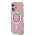 Kryt Guess IML Rhinestones MagSafe pro iPhone 16 - růžový