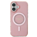 Kryt Guess IML Rhinestones MagSafe pro iPhone 16 - růžový