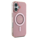 Kryt Guess IML Rhinestones MagSafe pro iPhone 16 - růžový