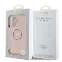 Kryt Guess IML Rhinestones MagSafe pro iPhone 16 - růžový