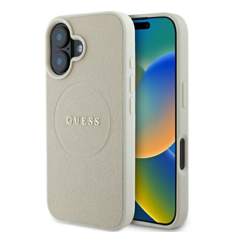 Kryt Guess Grained Ring MagSafe iPhone 16 - beige