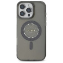 Kryt Guess IML Rhinestones MagSafe iPhone 16 Pro Max černý