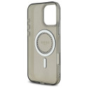 Kryt Guess IML Rhinestones MagSafe iPhone 16 Pro Max černý