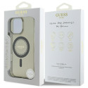 Kryt Guess IML Rhinestones MagSafe iPhone 16 Pro Max černý