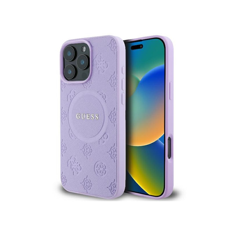 Kryt Guess SAFFIANO PEONY CLASSIC pro iPhone 16 Pro Max - fialová
